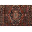 Tapis rouge rétro en laine noué à la main 4 pi 1 po x 10 pi 4 po Tribal Vintage