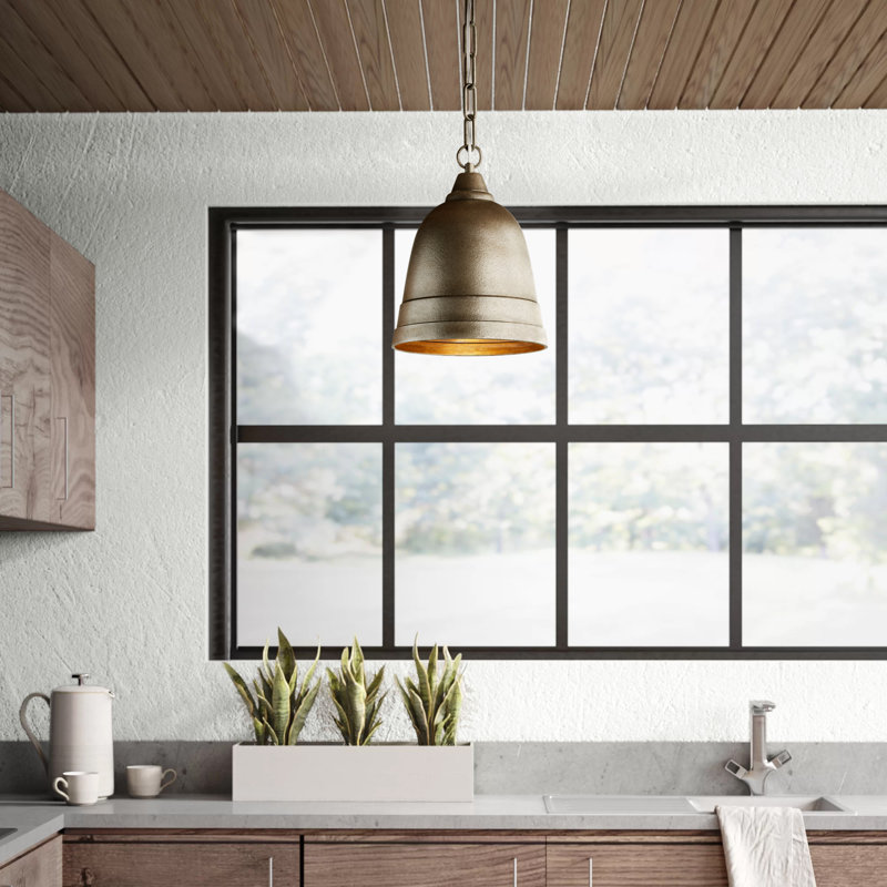 1-Light Dimmable Metal Single Pendant , Oxidized Nickel