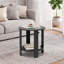 Table d'appoint de terrasse extérieure en PEHD à 2 niveaux l 18 po Breeze-1161335623