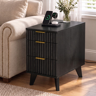 End Table with Drawers and Charging Station