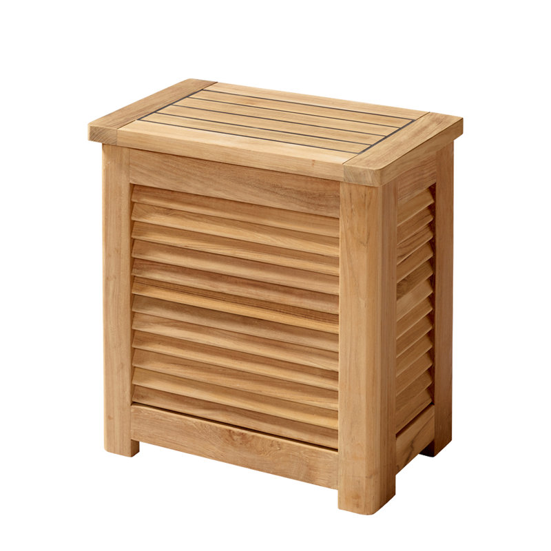 Wood Laundry Basket, Brown, S