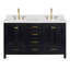 Ensemble de meuble-lavabo double 60,25 po avec plateau Amariani-521803316