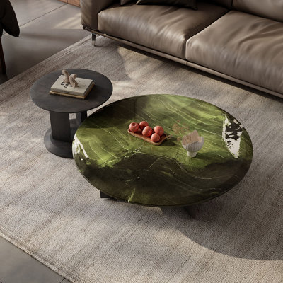 Table basse ronde moderne - Mobilier de table de salon en marbre