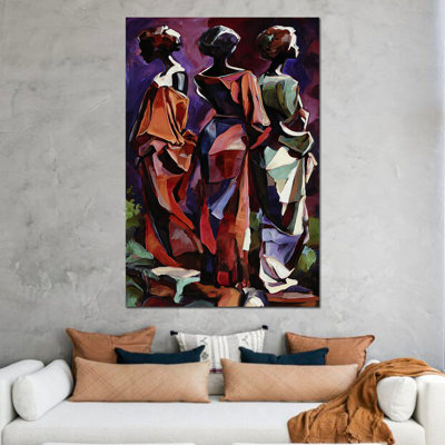 Large African Wall Art - African American Art Canvas Wall Prints for Home, Artistic Black Woman Painting Wall Decor for Living Room, Gallery Wrapped Canvas Pine Frame Print, 36×48 inches