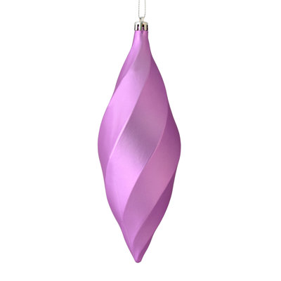  8" Orchid Matte Swirl Finial 6/Bag. This swirl finial ornament will add depth and color to any holiday decorating project. Includes 6 pieces per bag.