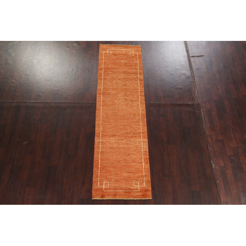 Tapis de couloir oriental orange Gabbeh 3 x 10