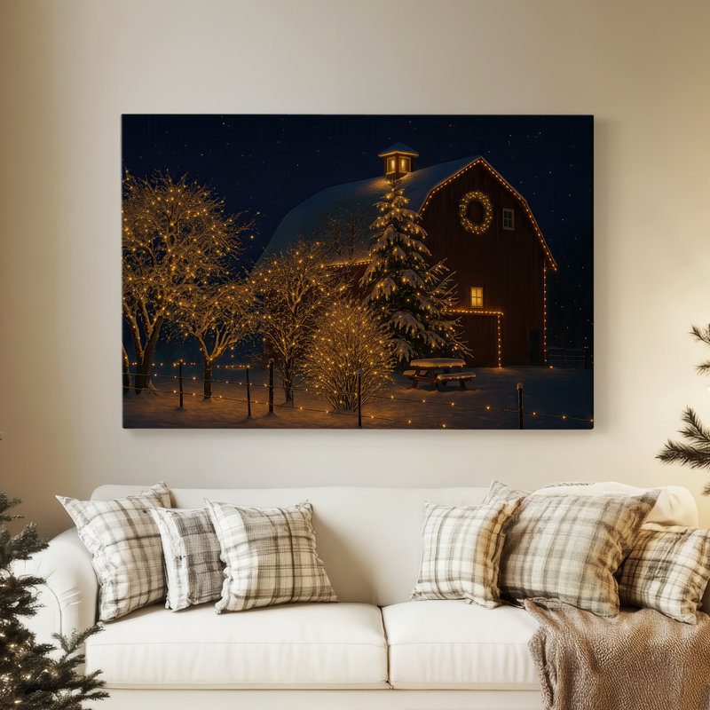 Warm Lantern Snow Blessing-Premium Gallery Wrapped Canvas, 18" H x 12" W