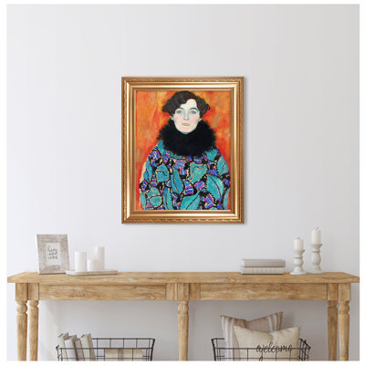 Reproduction d'art classique, encadré doré «World», par Gustav Klimt