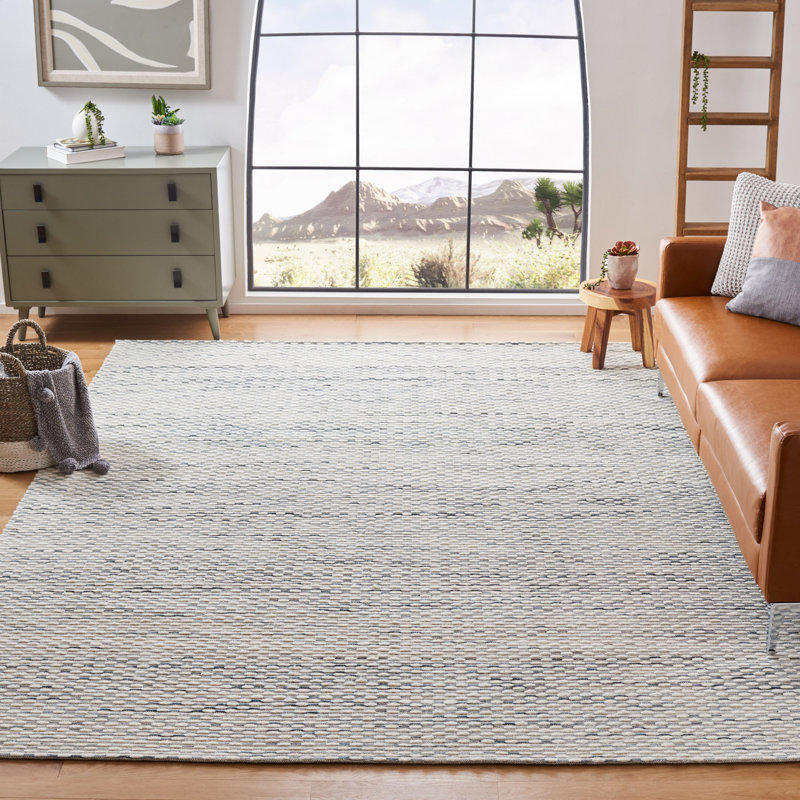  Tapis abstrait en laine / coton tissé à la main Laureldale, Rectangle 9 pi x 12 pi