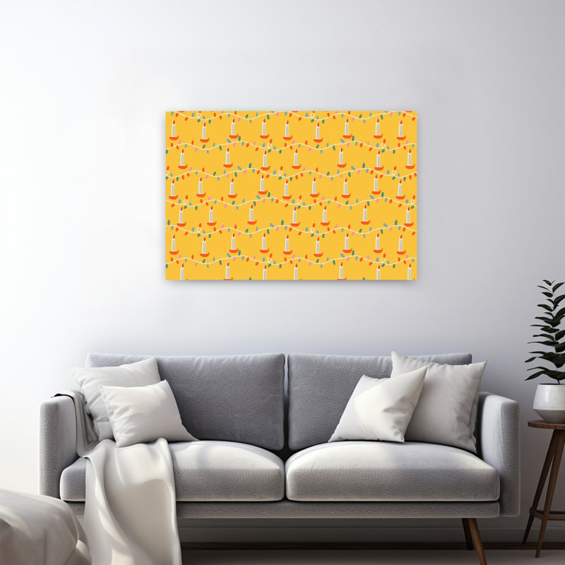 «Christmaspatternno34», impression d'art mural rétro et fantaisiste, 32" H x 48" W