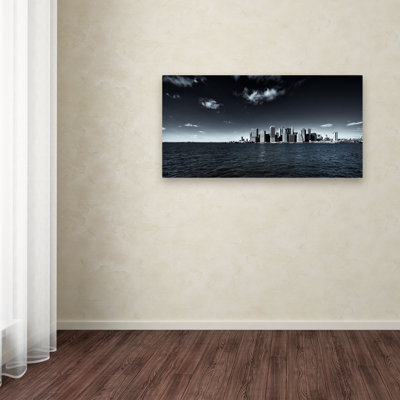 Reproduction de photo sur toile tendue "le district financier de la crème et le centre du travail" par david ayash,