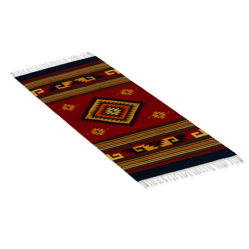 Tapis rouge tissé à la main Aggy