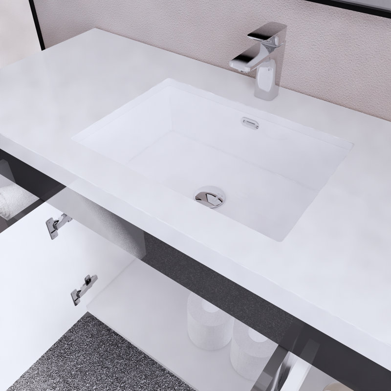 Bastos 47.24'' Single Bathroom Vanity with Acrylic Top, Grey