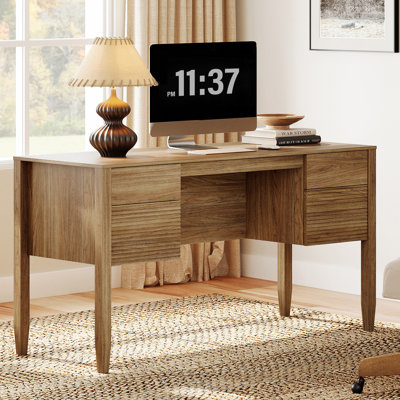 Aadham Executive Desk with Built-In Electrical Outlet