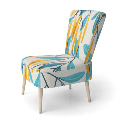 Chaise d'appoint, motif floral beige tapissé - motif floral beige II