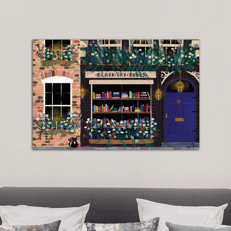 Book Shop Front by Joy Laforme - Wrapped Canvas Print, 101.6 cm H x 66.04 cm W x 3.175 cm D