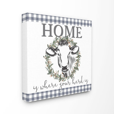 " Home Herd Cow Animal Farm RusticWord Design "