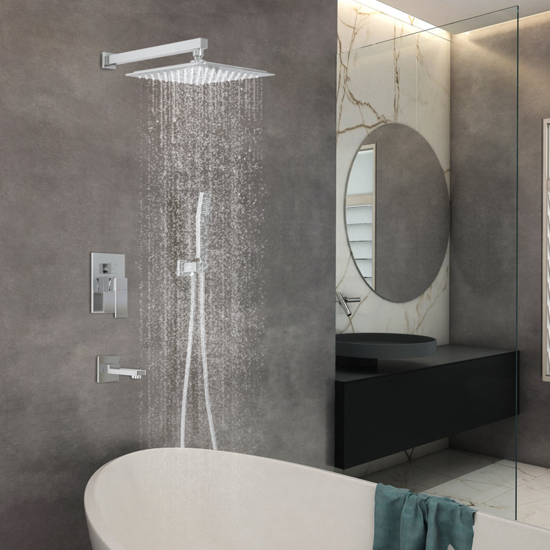 Système de robinets de douche avec valve brute, Chrome