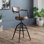 Boyden Swivel Upholstered and Faux Leather Bar Stool with Steel Frame