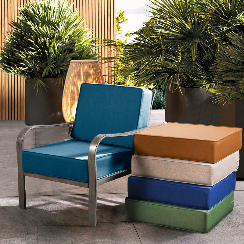  Outdoor Deep Seat Slipcovers,Set of 2 24"x24"x6" 18"x24" Olefin,Square Outdoor Cushion Cover,for Patio Funiture,Peacock