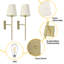 Lampes murales rechargeables sans fil télécommandées avec piles 2600Mah, parfaites pour les chambres à coucher, les salons, les couloirs et les salles de bain (ensemble de 2)