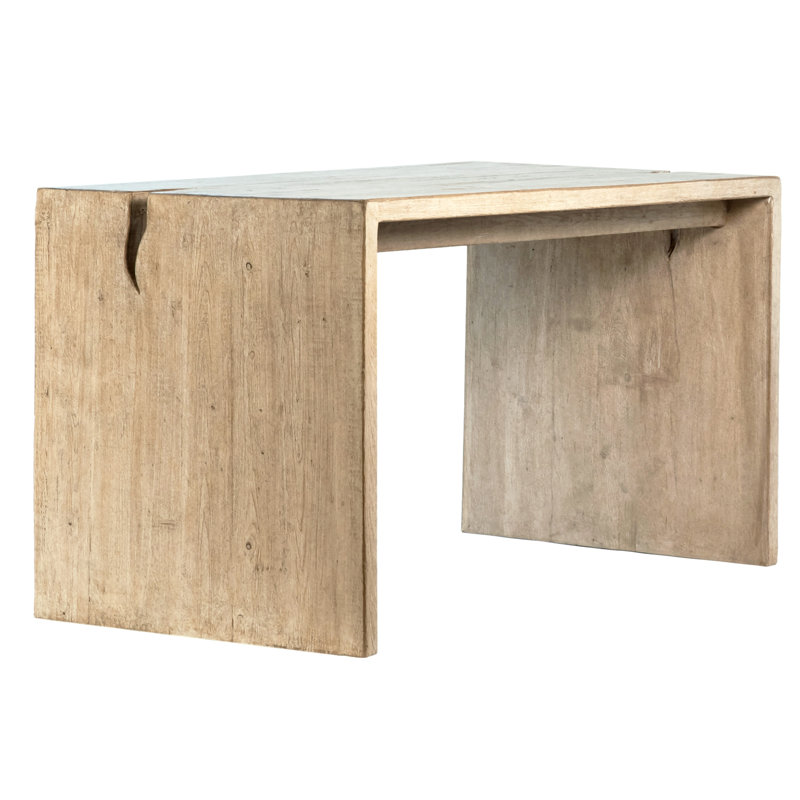 Bureau en bois massif Evie, Lavis clair