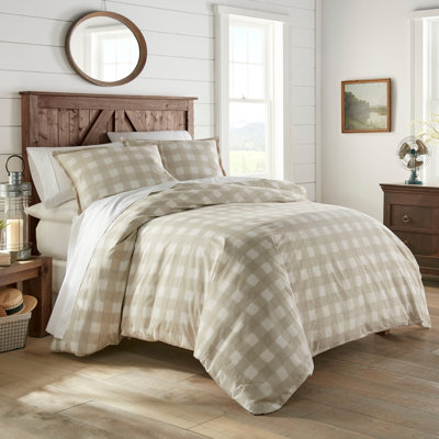 Braxton Beige Standard Cotton Reversible 3 Piece Comforter Set