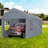 Carport Portable Garage, Heavy Duty Car Port Canopy With 2 Roll-Up Doors & 4 Ventilated Windows For Car, Truck, Boat, Garden Tools (Canopy)-112604618-112604616