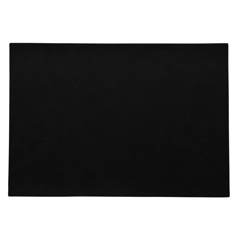 Synthetic Leather Placemat Set of 4, Black