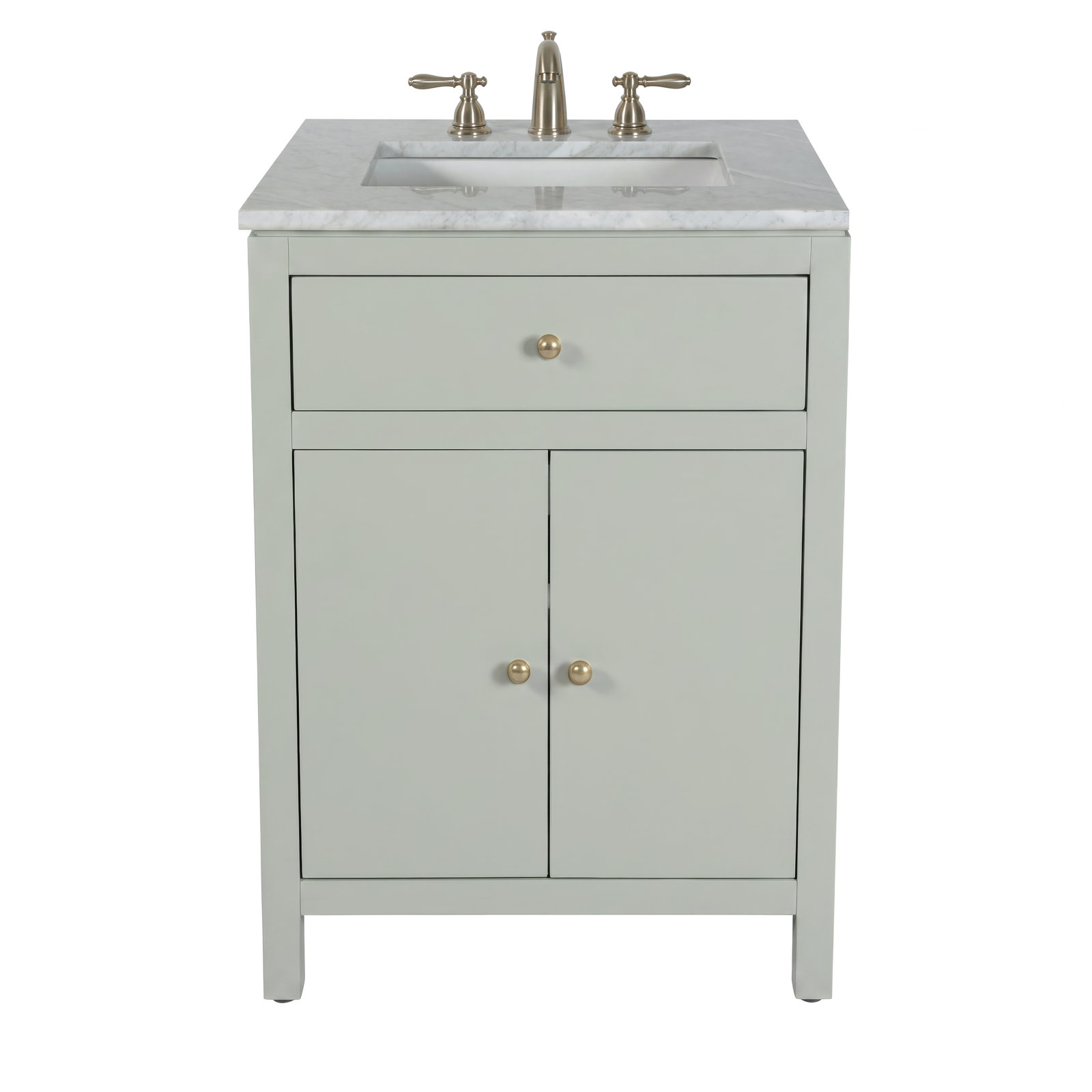 Celine 24" Carrara Marble Single Bathroom Vanity, Green