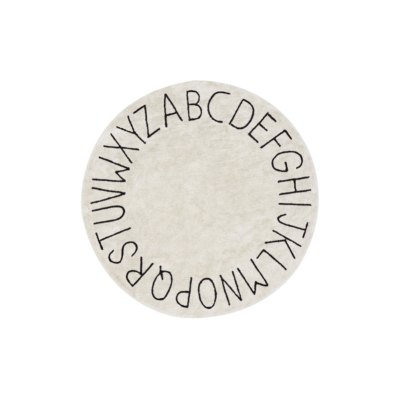 Tapis rond en coton tissé à la main ABC
