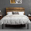 Base de lit plateforme en métal Paloma avec tête de lit en bois, aucun sommier nécessaire-43817454-43817455