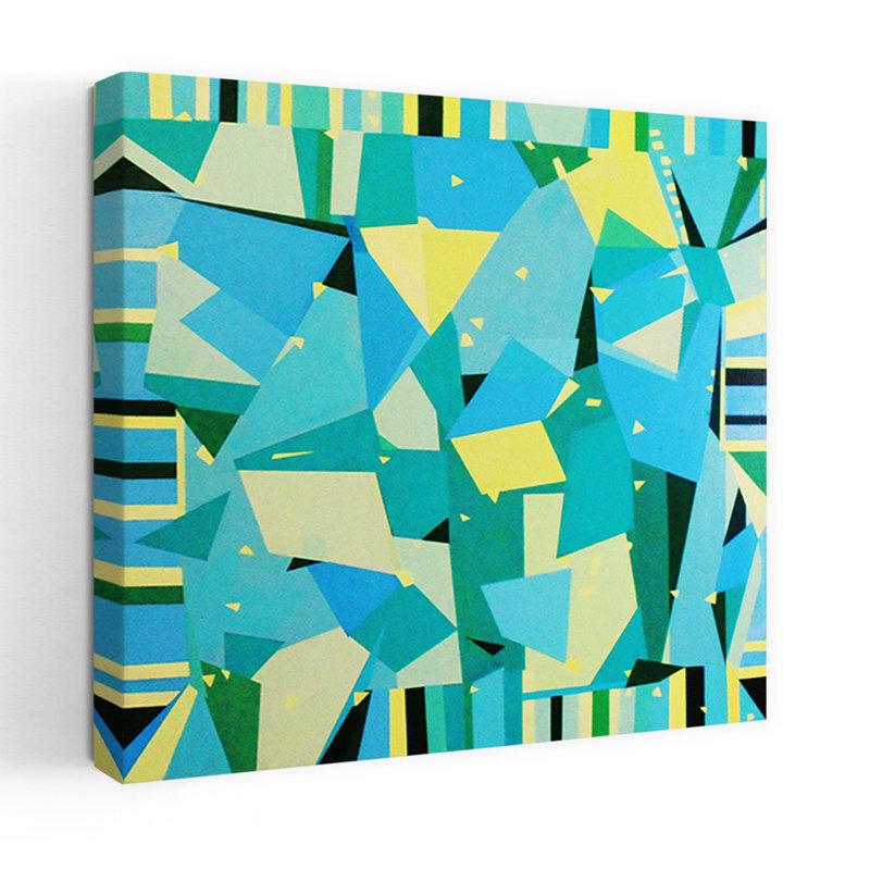 Art contemporain abstrait géométrique, H 36 po x l 36 po