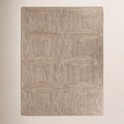 Knox Beige Hand-Woven Geometric Jute Rug