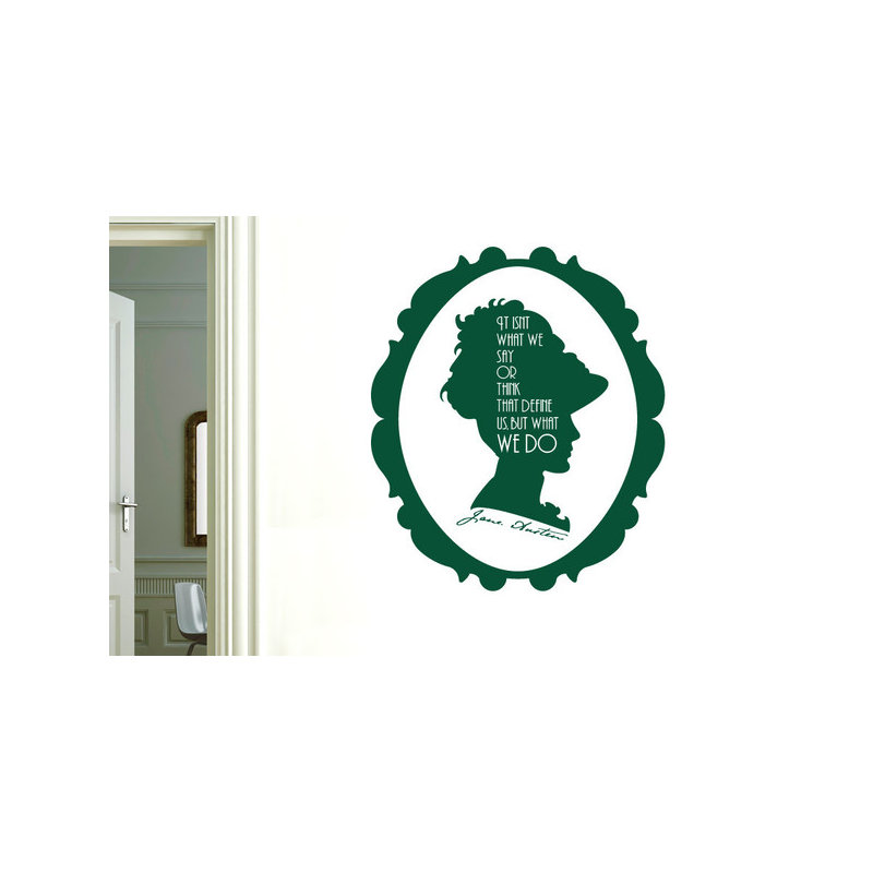Jane Austen Wall Sticker, Dark Green