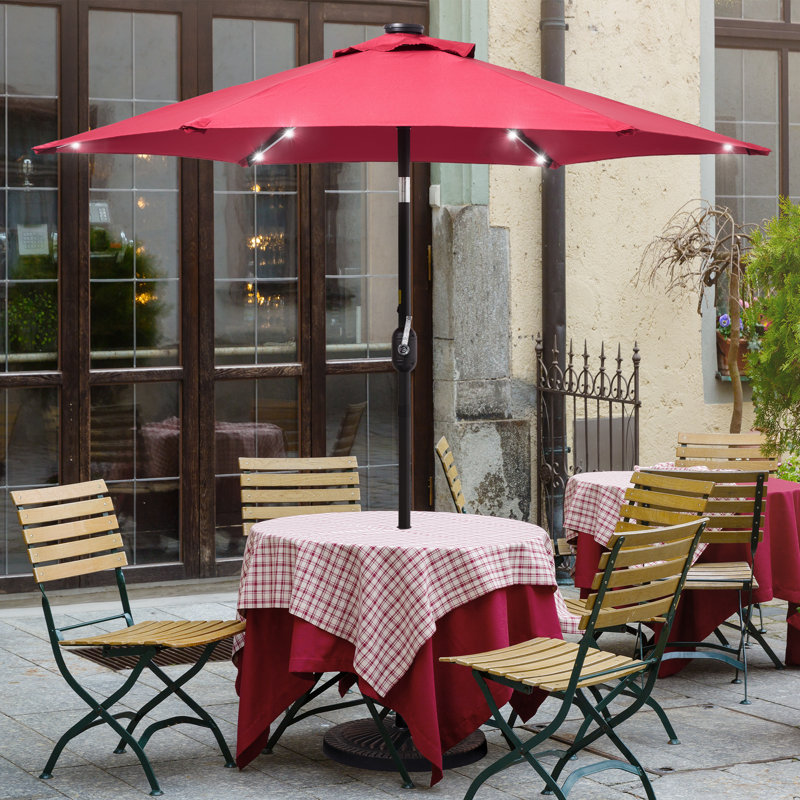 Parasol de marché éclairé 90 po Kanila, Rouge