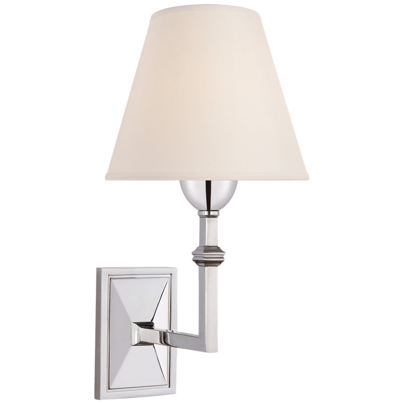 Alexa Hampton Jane Wall Sconce, Polished Nickel, Fabric