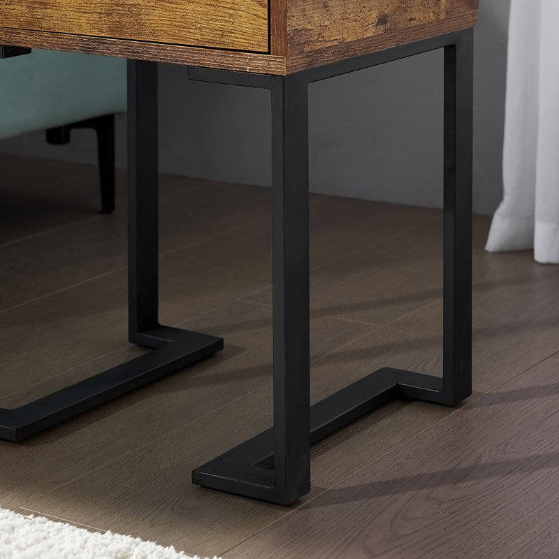 Kempst 15.7'' W Metal Nightstand, Antique Brown