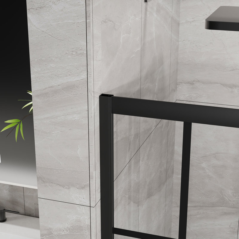Cabine de douche d'angle avec porte coulissante double 36 po x 72 po Quinn Modern