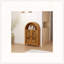 Armoire arquée sculptée à la main, armoire de rangement en bois massif avec tablette ouverte et 2 portes