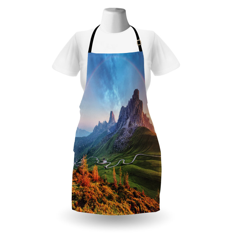 Multicolore, tablier East Urban Home Landscape unisexe, matin arc-en-ciel des Alpes, taille adulte