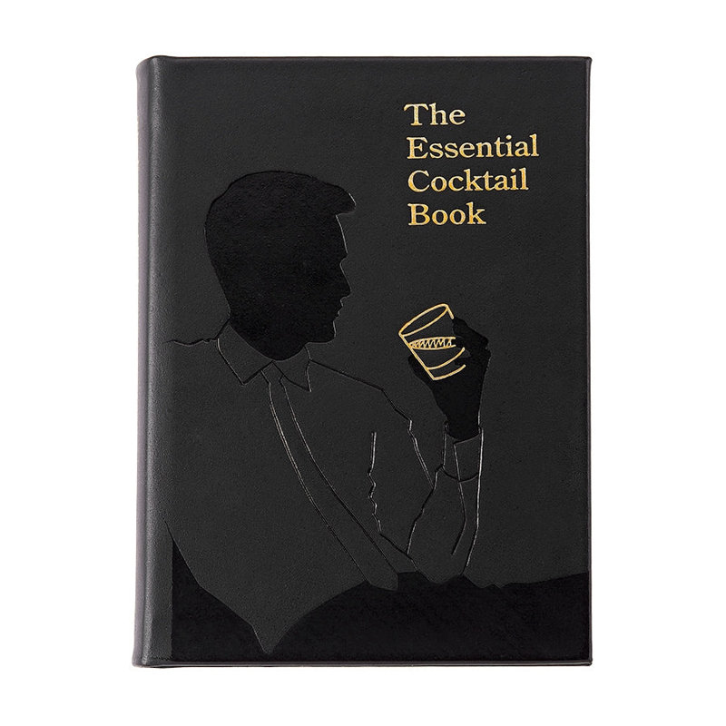 Graphic Image The Essential Cocktail Book Coffee Table Book, Leather, Black