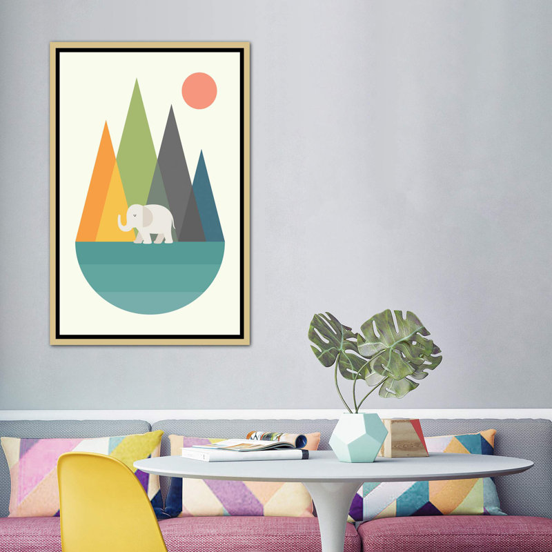«Walk in Peace» par Andy Westface - impression d'art graphique, Toile encadrée d'or, Pas de tapis