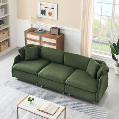 Canapé moderne en velours 3 Confortable avec le tissu. Aspirateur facile à ranger et à gratter. Inspiré par le rembourrage en éponge des années 70. Confortable et élégant. Parfait pour les espaces de vie