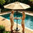 Adjustable Outdoor Umbrella Table Used with Paito Umbrella and Base in Black
