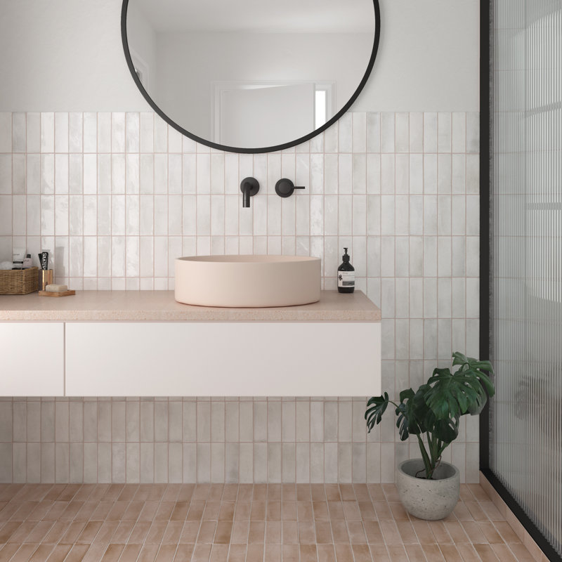 Coco 2" x 6" Porcelain Subway Wall Tile, Orchard Pink