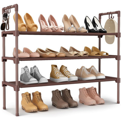 Range-chaussures à 3 niveaux avec 5 crochets