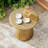 Round Patio Side Table, Metal Steel Outdoor Side Table, Patio Accent End Table-1461477998
