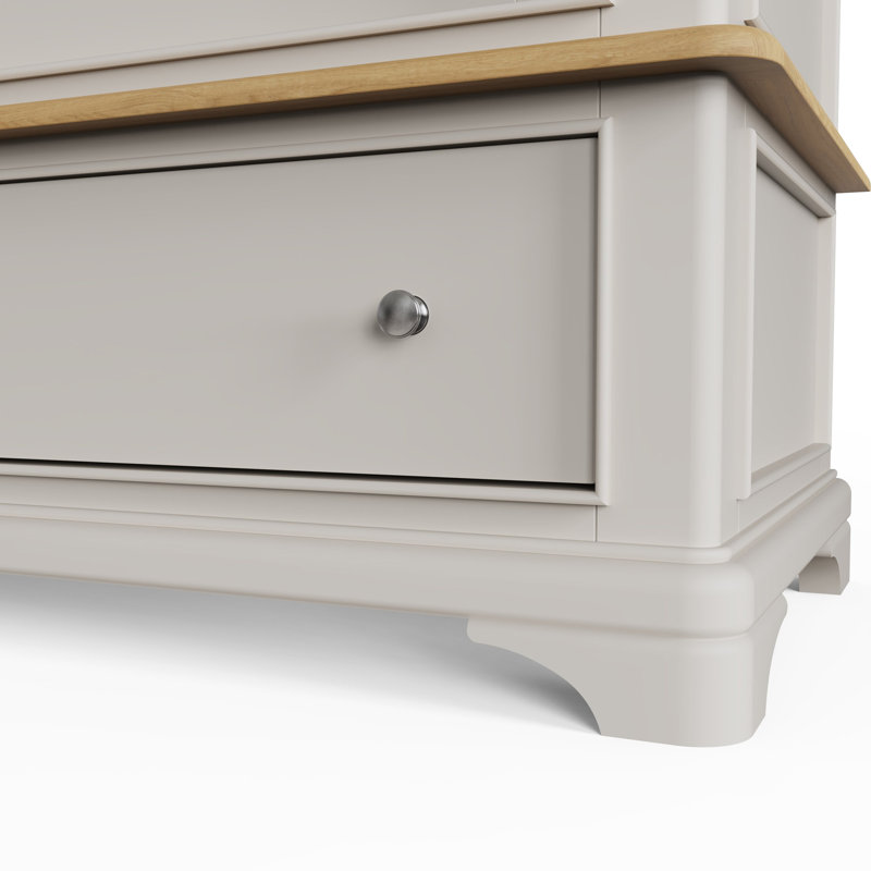 Joulon 2 Door Combination Sliding Wardrobe. Solid Wood. Oak Top. 1 Drawer OR 2 Drawer., 195 H x 150 W x 58 D cm