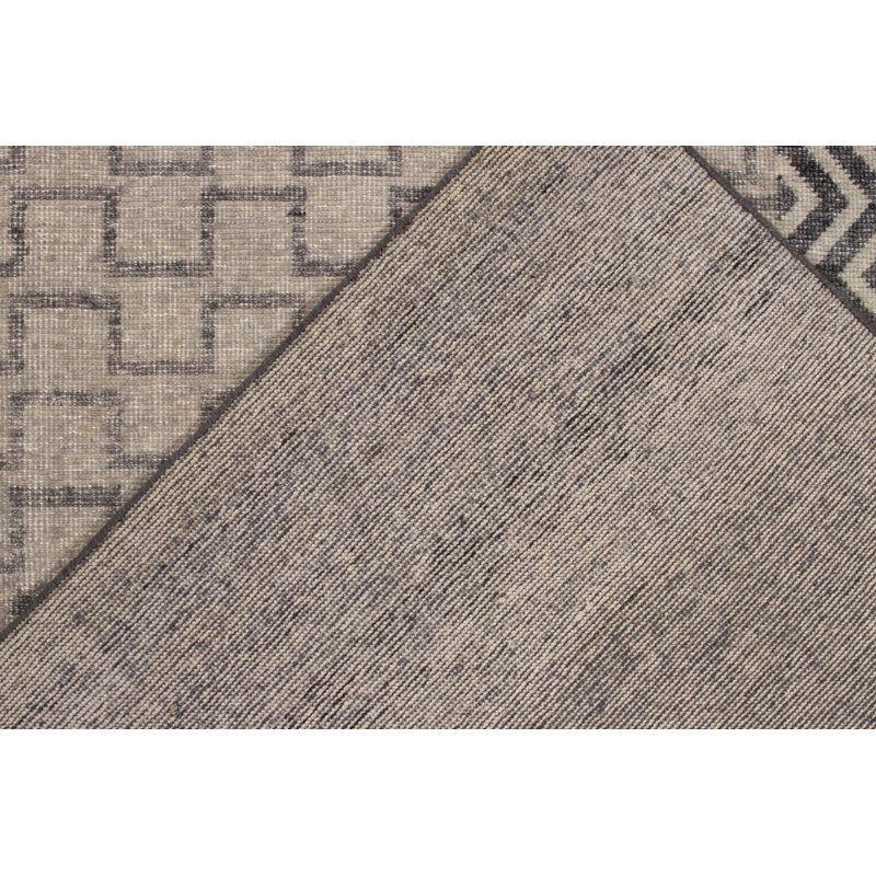Distressed Homage Hand Knotted Wool Geometric Area Rug, Rectangle 8' x 10'